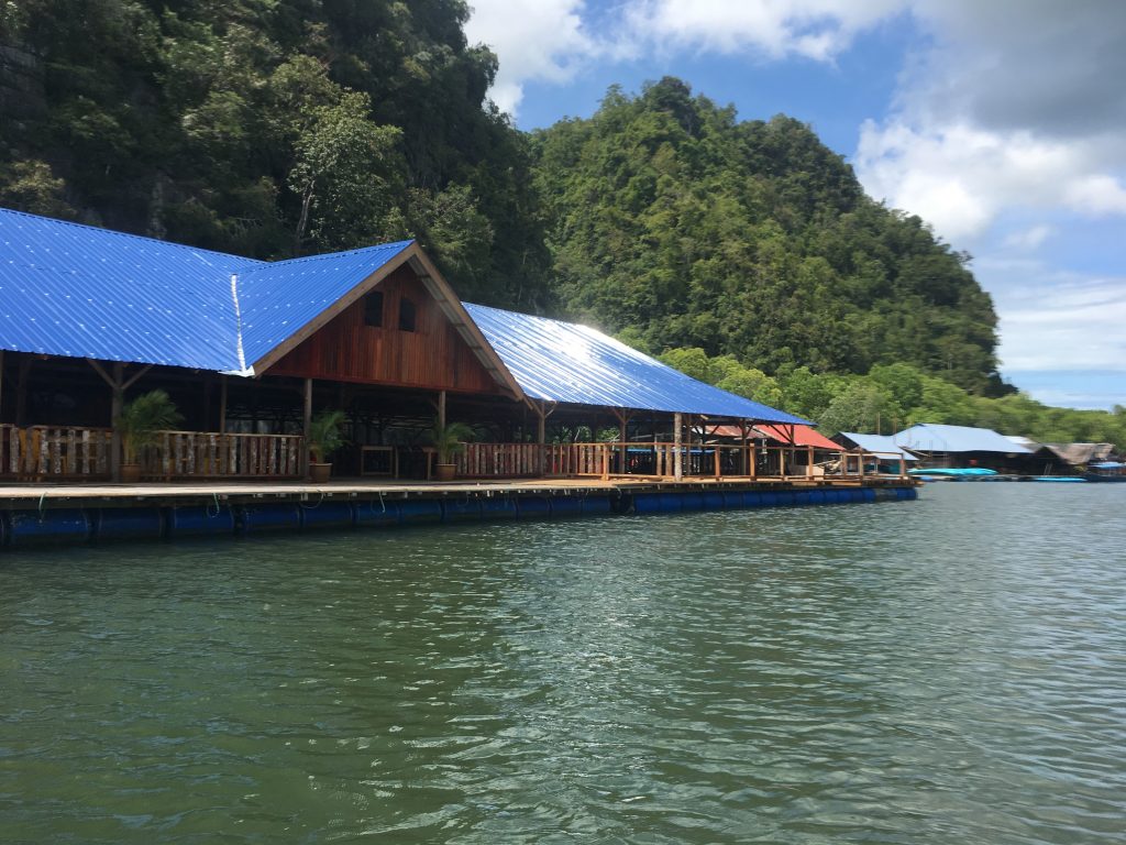 The beautiful floating restaurant where we had lunch. 